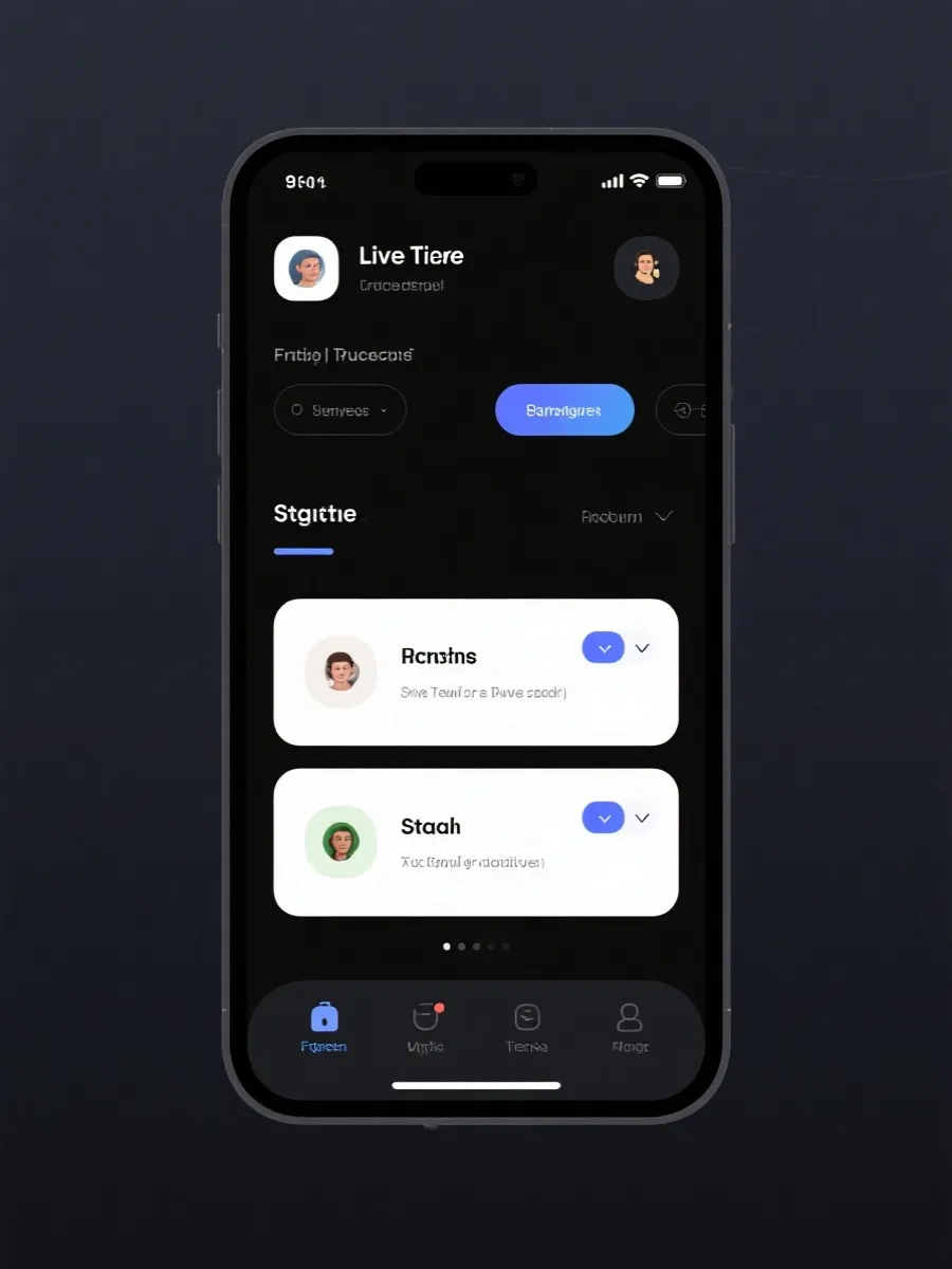 移动端实时直播页面示意图